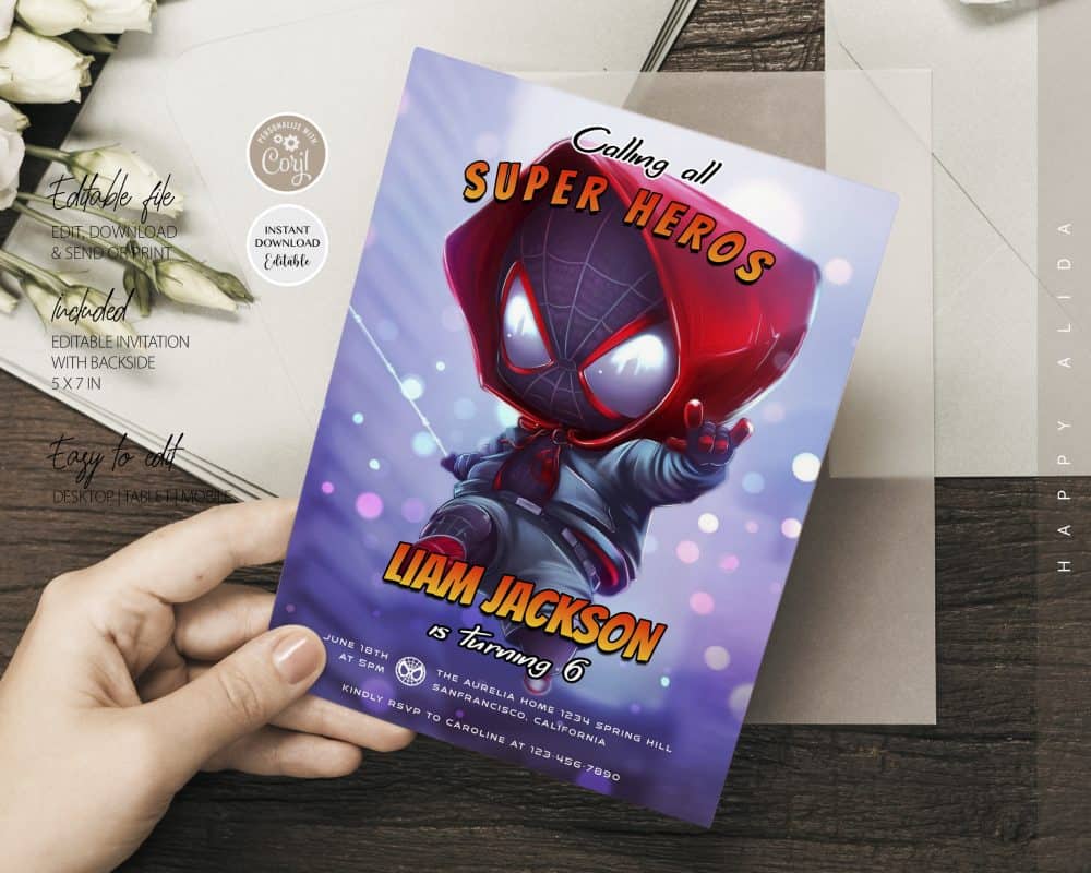 Spiderman Birthday Invitation