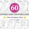 Baby Shower Game, 60 Editable Baby Shower Games, Baby Shower Game Bundle