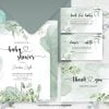 Editable Elegant Eucalyptus Baby Shower Invitation Set