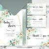 Editable Watercolor Flowers Baby Shower Invitation Set