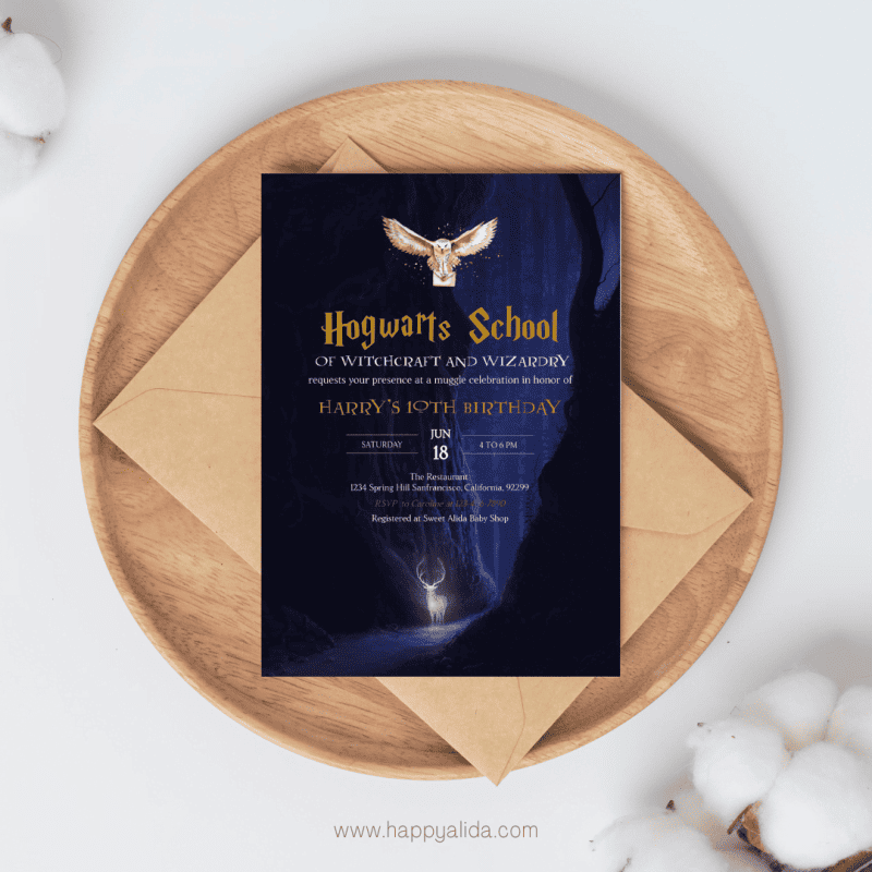 Editable Harry Potter Birthday Invitation - Harry Potter Invitation