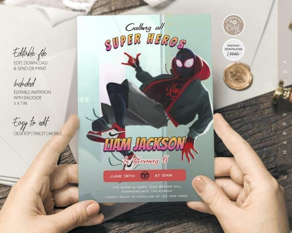 Miles Morales Birthday Invitation