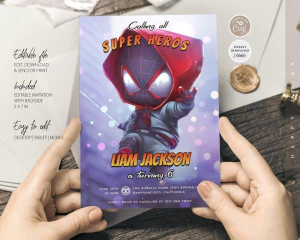 Spiderman Birthday Invitation