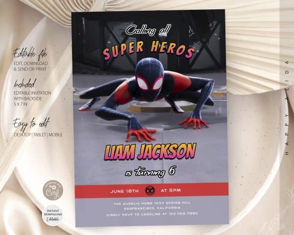 spiderman party invitations