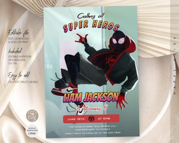 Miles Morales Birthday Invitation