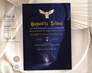 Editable Harry Potter Birthday Invitation - Harry Potter Invitation