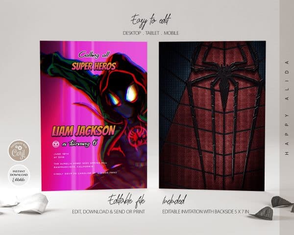 Spiderman Invites, Spiderman Invitation