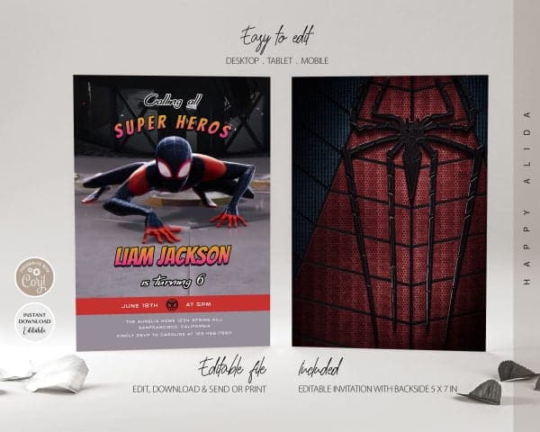 spiderman party invitations