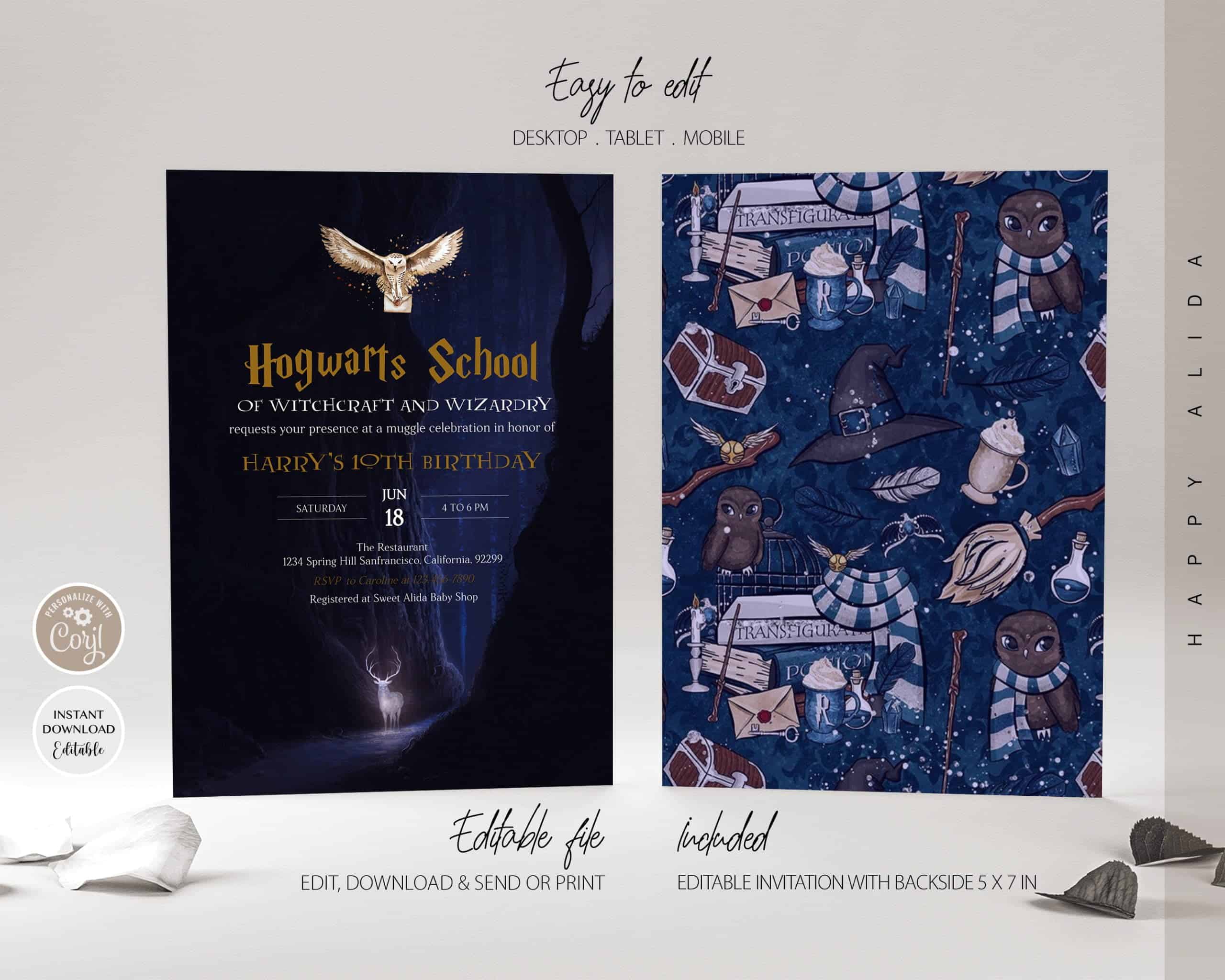 DIY Harry Potter Invitations You Can Print From Home  Harry potter  invitations, Harry potter birthday invitations, Harry potter party  invitations