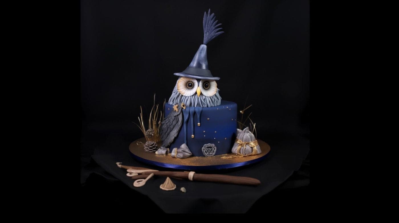 Wizard Birthday Cake With Owl